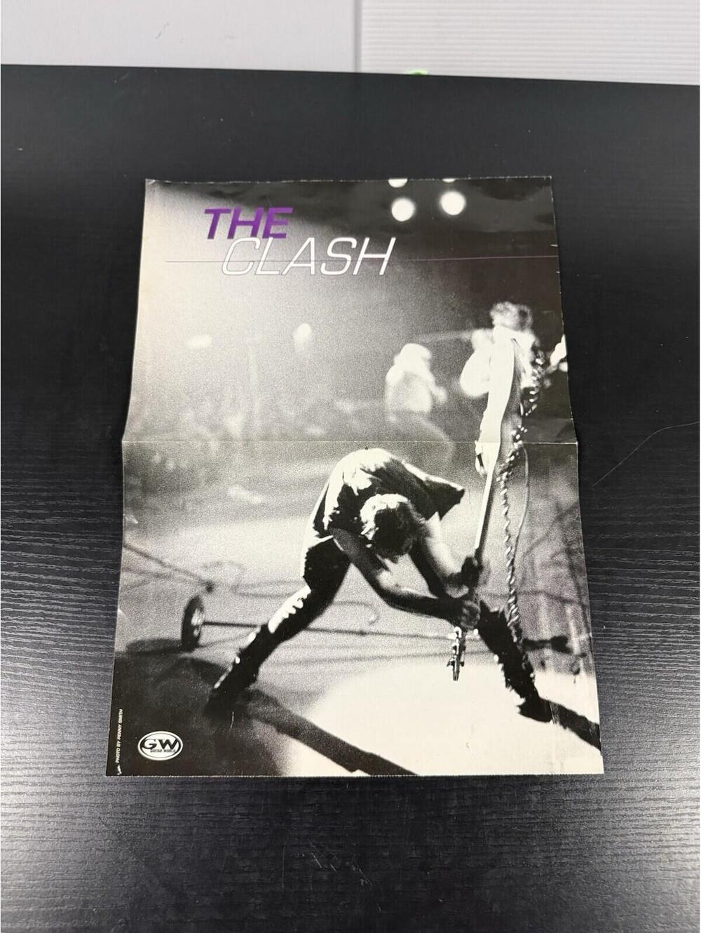 Vintage The Clash Guitar World Magazine Poster Double Sided Mick Jones Punk Rock